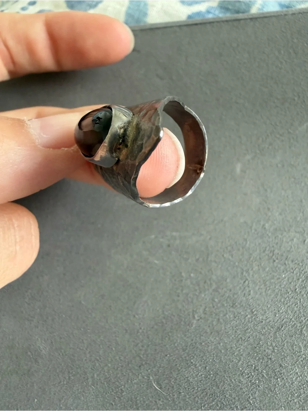 Vintage Black Onyx Marquise Statement Ring